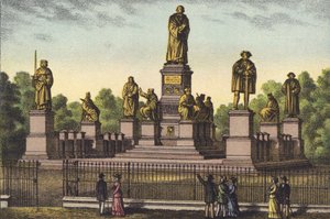 Luther emlékmű Wormsban (chromolitho) alkotó: German School