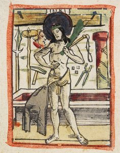 A bánat embere, 1480-1490 körül (kézzel színezett fametszet) alkotó: German School
