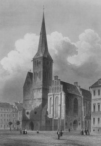 Nikolaikirche, Berlin (acélmetszet) alkotó: German School