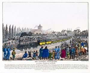 A Nürnberg-Furth vasút megnyitása, 1835. december 7 alkotó: German School