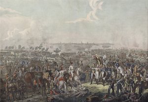 Schwarzenberg hercege 1813. október 18-án este hírül adta a lipcsei csata győzelmét a szövetséges uralkodóknak alkotó: German School