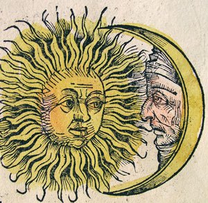 A Nap és Hold, megjelent a Nürnbergi Krónikában, 1493 alkotó: German School