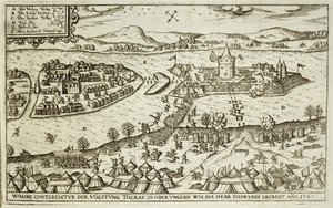 Herr Schwendi 1565-ben a törököktől visszakapott Tokay városa, az európai oszmán hadjáratokról szóló könyv illusztrációja, Paul Furst (kb. 1605-66) metszete alkotó: German School
