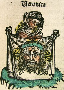 Veronika fátyla, megjelent a Nürnbergi Krónikában, 1493 alkotó: German School
