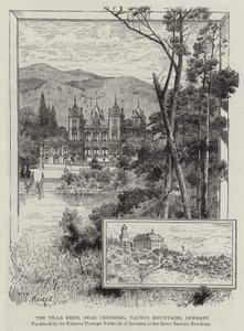 A Villa Reiss, Cronberg közelében, Taunus-hegység, Németország (metszet) alkotó: German School