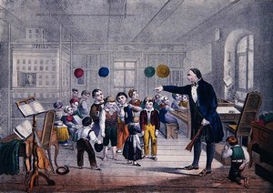 A falu iskolamestere, 1850 körül (színes litó) alkotó: German School