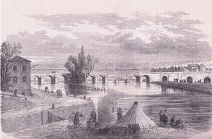 Párizs védelme – a Jonville-sur-Marne híd lerombolása, Cassells History of the War between France-Németország, kiadó: Cassell and Company Limited, 1890 körül (litho) alkotó: German School
