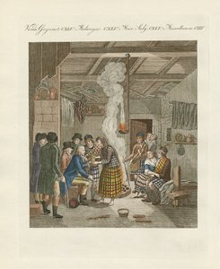 A hegyvidéki, vagy Skócia északi részének lakói (színes metszet) alkotó: German School