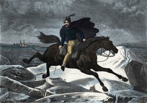Sándor mese lován Tatár vágtat a Duna jeges folyóján. A "" Wenn Jemand eine Reise thut, so kann er was erzahlen" (Ha valaki utazik, ezt tudja elmondani) című német meséjében Franz Wiedemann alkotó: German School