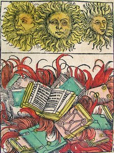 „Három nap és könyvégetés”, megjelent a Nürnbergi Krónikában, 1493 alkotó: German School