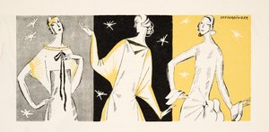 Három nő ruhában, Styl, kiadó 1922 (pochoir print) alkotó: German School