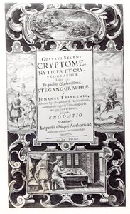 Címlap Gustavus Selenus (Augustus, Brunswick hercege) Cryptomenysis és kriptográfia 9. könyvéhez, 1624 alkotó: German School