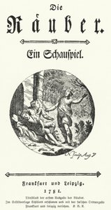 Friedrich Schiller Die Rauber (A rablók) című drámája első kiadásának címlapja alkotó: German School