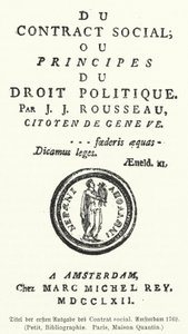 Jean-Jacques Rousseau A társadalmi szerződés első kiadásának címlapja alkotó: German School