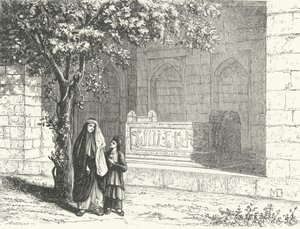 Saadi perzsa költő sírja Shiraz iráni városában (metszet) alkotó: German School
