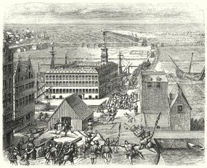 A Hanza-szövetség kereskedelmi állomása Antwerpenben alkotó: German School