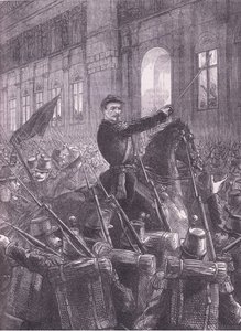 Trochu összegyűjti a Nemzeti Gárdát a Hotel de Ville előtt, Cassells History of the War Franciaország és Németország között, kiadó: Cassell and Company Limited, 1890 körül (litho) alkotó: German School
