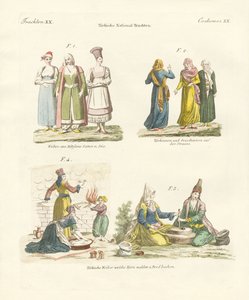 Török népviselet (színes metszet) alkotó: German School