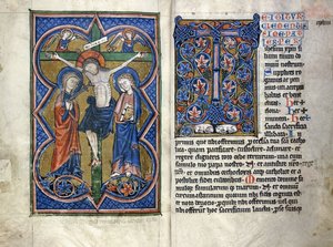 Két oldal egy tizenharmadik századi, latin nyelvű Missale-ből, a Közép-Rajna vidékéről, 1250-1300 körül alkotó: German School