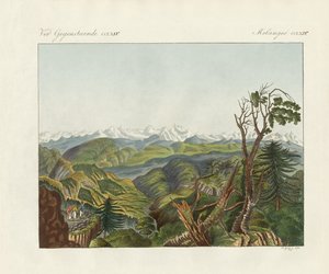 Két kilátás a Himalájára (színes metszet) alkotó: German School