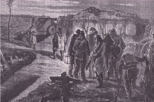 A sáncokon a Cassells History of the War Franciaország és Németország között, a Cassell and Company Limited kiadásában, 1890 körül (litho) alkotó: German School