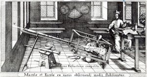 Különféle módszerek a napfoltok megfigyelésére, illusztráció Christoph Scheiner „Rosa Orsina” című művéből, 1630-ban megjelent (metszet) (f/w fotó) (294057. részlet) alkotó: German School