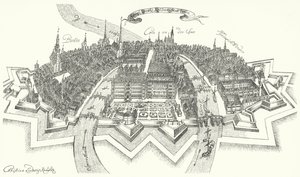 Berlini kilátás a 17. századból (metszet) alkotó: German School