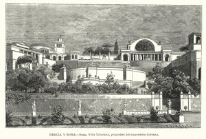 Hadrianus római császár villája, Tivoli, Olaszország (litho) alkotó: German School