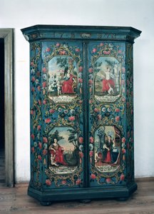 A négy évszak jeleneteivel díszített szekrény, 1778 (festett fa)