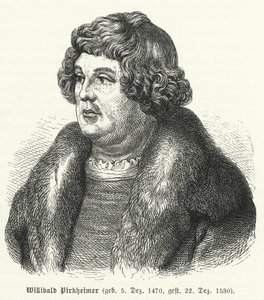 Willibald Pirckheimer, német reneszánsz jogász, író és humanista, valamint Albrecht Durer barátja (metszet) alkotó: German School