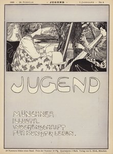 Hárfán játszó nő (litho) alkotó: German School