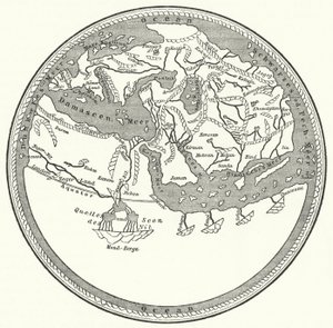 Muhammad al-Idrisi arab geográfus és térképész világtérképe alkotó: German School