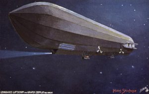 Zeppelin léghajó éjjel repül alkotó: German School
