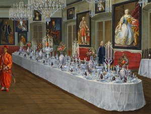 Az ebédlő Habsburg császárok portrésorozatával, Kiss Josef festménye, Lazarovich villa, Habsburg Maximilian (1832-1867) trieszti rezidenciája, Germano Prosdocimi tempera alkotó: Germano Prosdocimi