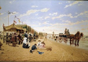 Sanlucar beach,19. század (olajfestmény) alkotó: Germán Álvarez Algeciras