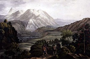 Parola Park és az Andok-hegység, Bolívia (színes litho)
