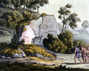 A papok temploma, Peru (színes litho)