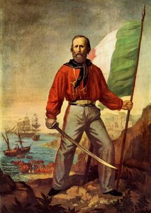 Giuseppe Garibaldi (1807-1882) portréja a Thousand partraszállása közben Marsalában