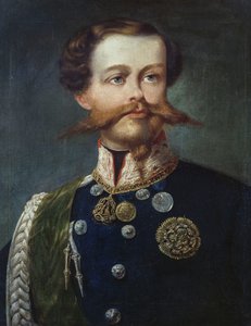 II. Viktor Emmanuel (1820-1878), olasz király portréja, Gerolamo Induno, olaj, vászon