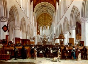 Egy templom belseje. Gerrit Berckheyde (1638-1698) holland festő festménye. London, Nemzeti Galéria alkotó: Gerrit Adriaensz Berckheyde