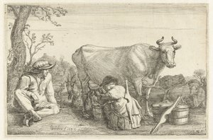 Nő a fejésnél alkotó: Gerrit Bleker