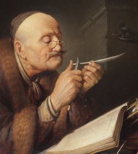 A tudós élesíti tollát alkotó: Gerrit Dou