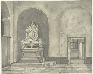 Balth síremléke. Fredericus von Stosch az utrechti Janskerkben alkotó: Gerrit Lamberts