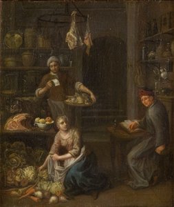 A vásárlások könyvelése a konyhában alkotó: Gerrit Lundens