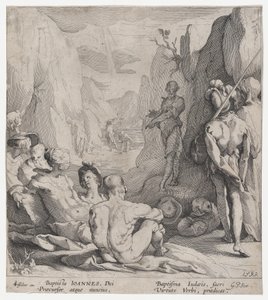 Keresztelő Szent János igehirdetés, 1593. alkotó: Gerrit Pietersz Sweelink