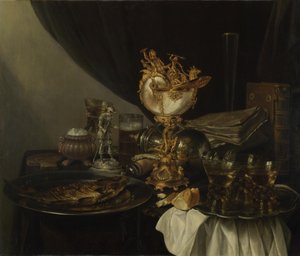 Csendélet Nautilus csészével, c. 1645 alkotó: Gerrit Willemsz. Heda