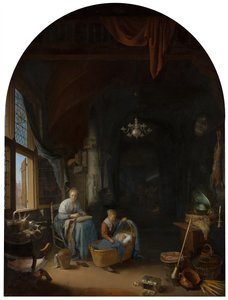 A fiatal anya, 1658 alkotó: Gerrit Dou