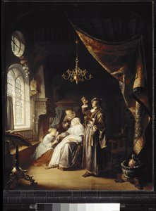 A vízi nő (olaj, fa alkotó: Gerrit Dou