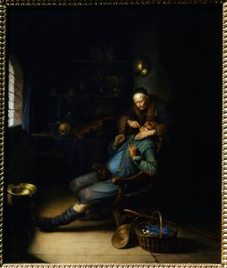 A foghúzó. Gerard Dou (vagy Gerrit Dow) festménye (1613-1675) alkotó: Gerrit Dou