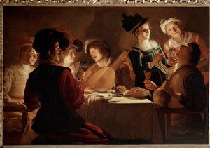 Vacsora lantossal. (Festés alkotó: Gerrit van Honthorst